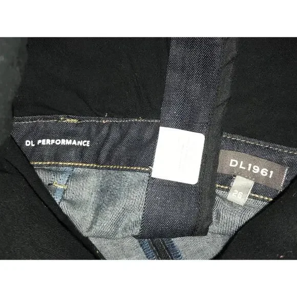 DL1961 Holloway Dark Wash Denim Flare Leg Jumpsuit 26 DL Performance - Picture 11 of 14